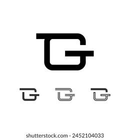 Letra G, letra técnica del alfabeto digital, incluyendo conjunto de cuatro de diferentes tipos, Ilustración vectorial 10eps
