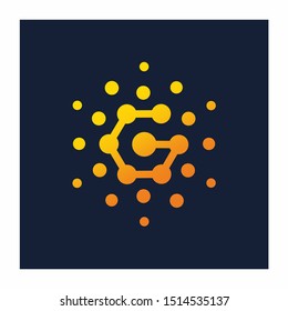 Letter G Technology Dots Logo Design Vector Icon