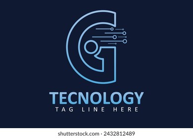 letter g with technology logo design