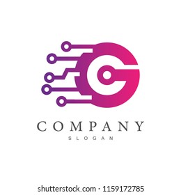 letter g for technology logo template
