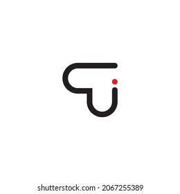 letra G e i tecnología simple símbolo de logotipo vector