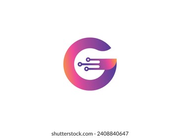 Letter G Technology vector monogram logo design template. Letter G molecule, Science and Bio technology Vector logo Design