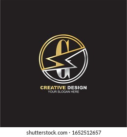 Letra G. Plantilla para el diseño creativo del logotipo con elemento de icono de círculo. fuente de oro y metal elegante vectorial.