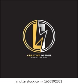 Letter G. Template for creative logo design with circle icon element. vector elegant gold and metal font.
