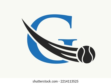 Letter G Tennis Logo Design Template. Tennis Sport Academy Sign, Club Symbol