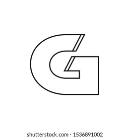 letter g thin lines geometric symbol vector