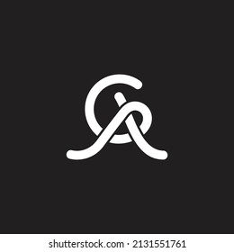 letter g thread line wire logo vector