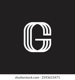 letter g three lines stripes simple logo vector 