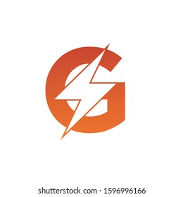 Letter G thunder power shape logo icon. Electrical Icon logo concept.