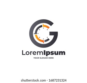 letter G time design vector template