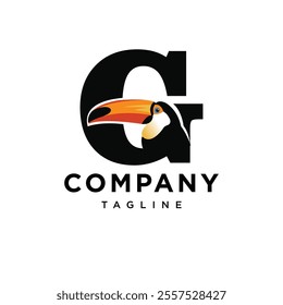 Letter G Toucan Logo Icon Vector