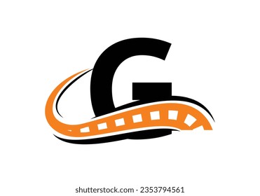 Letter G Transport Logo. logo for highway maintenance and construction