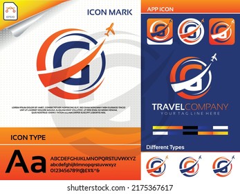 Letter g travel logo Premium Vector