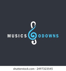 letter g treble clef note music logo design concept