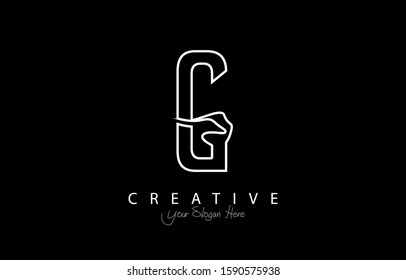 Letter G Trendy Logo Design. Creative Letters Icon Logo with white and black color Vector Illustration.