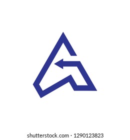 letter g triangle arrows geometric line logo vector