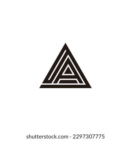 Letter g and A triangle, line geometric symbol simple logo vector