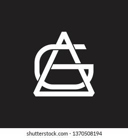 letter g triangle linked line logo vector