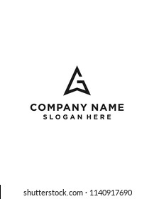 letter g triangle logo design vector illustration template