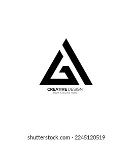 Letra A triángulo G logotipo de monograma moderno