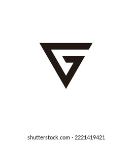 Letter G triangle, outline geometric symbol simple logo vector