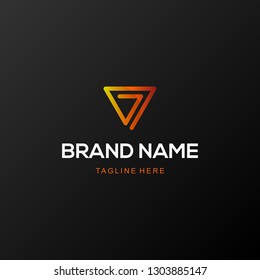 Letter G Triangle Outline Modern Abstract Creative Monogram Business Logo