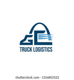 Letter G Truck logo. Business symbols emblems of transportation or logistics company
