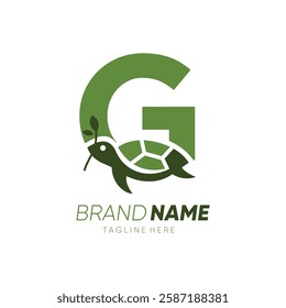 Letter G Turtle Logo Design Vector Icon Graphic Emblem Symbol Image Illustration