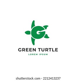 Letter G with turtle logo icon sign design. Vector illustration