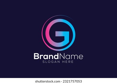 Letter G twist logo design template