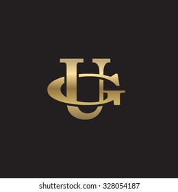 letter G and U monogram golden logo