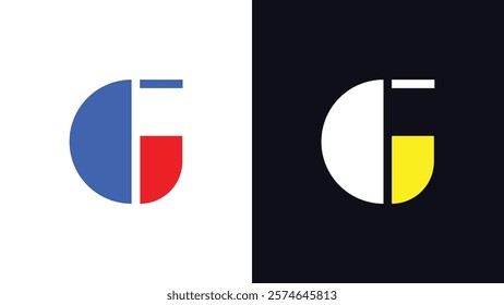 Letter G Unique Style Logo Multicolor Minimal Typography Logo