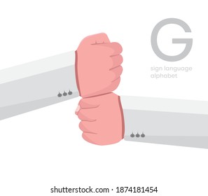 The letter 'G. Universal and Turkish handicapped hand alphabet letter G. Disabled hand. Hand tongue. Learning the alphabet, non-verbal communication, expression gestures vector.