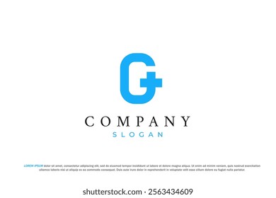 letter g uppercase plus or hospital medical logo