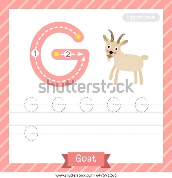 Letter G Uppercase Tracing Practice Worksheet Stock Vector (Royalty ...