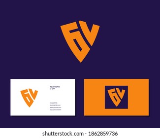 Letter G V logo design. creative minimal monochrome monogram symbol. Universal elegant vector emblem. Premium business logotype. Graphic alphabet symbol for corporate identity