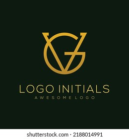 Letter G V Luxury Logo template color