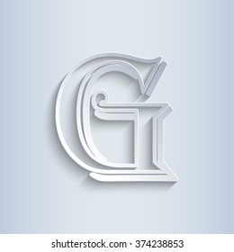 Letter G, vector alphabet