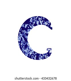 Letter G.  Vector alphabetical letter.  Alphabet letter in blue colour.