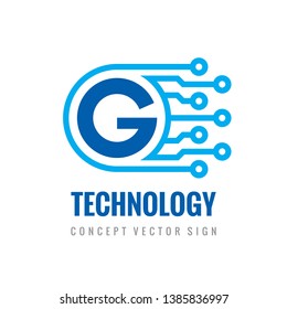 Letter G - vector business logo template concept illustration. Electronic technology creative sign. 