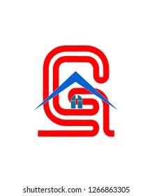 Letter G vector with home logo