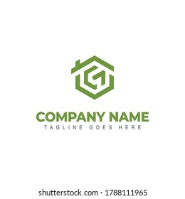 letter G vector house logo.