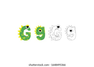 Paquete de ilustración de icono de vectores de letra G