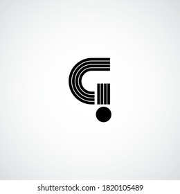 Letter G vector line dot logo design template. Unique modern minimalist black logotype symbol
