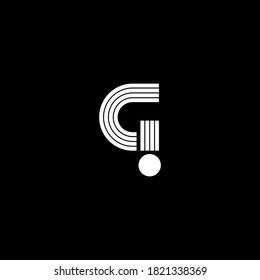 Letter G vector line dot logo design template. Unique modern minimalist white logotype symbol