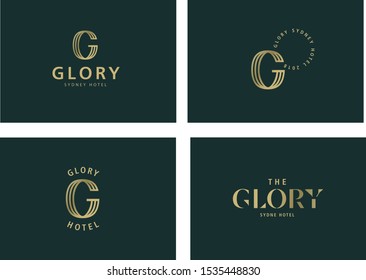 Letter G vector line logo design. Creative minimalism logotype icon symbol.