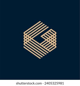 Diseño del logotipo de la línea vectorial de la letra G. Símbolo de icono de logotipo minimalista creativo.