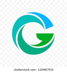 Letter G vector logo in blue and green colors