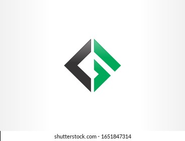 Letter G vector logo design. Split square symbol concept