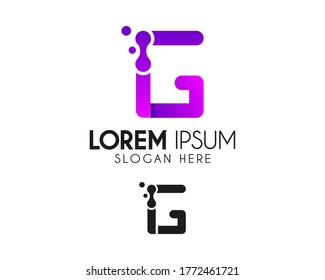 Diseño del logotipo vectorial de la letra G. Concepto de icono molécula. Logo moderno para la identidad de la marca. Elemento de símbolo creativo o plantilla